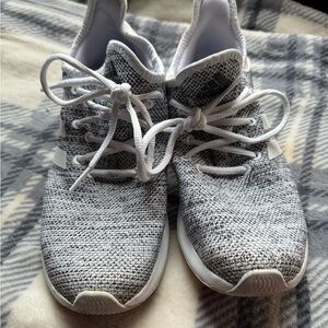 adidas Women's Knit Gray and White Sneakers